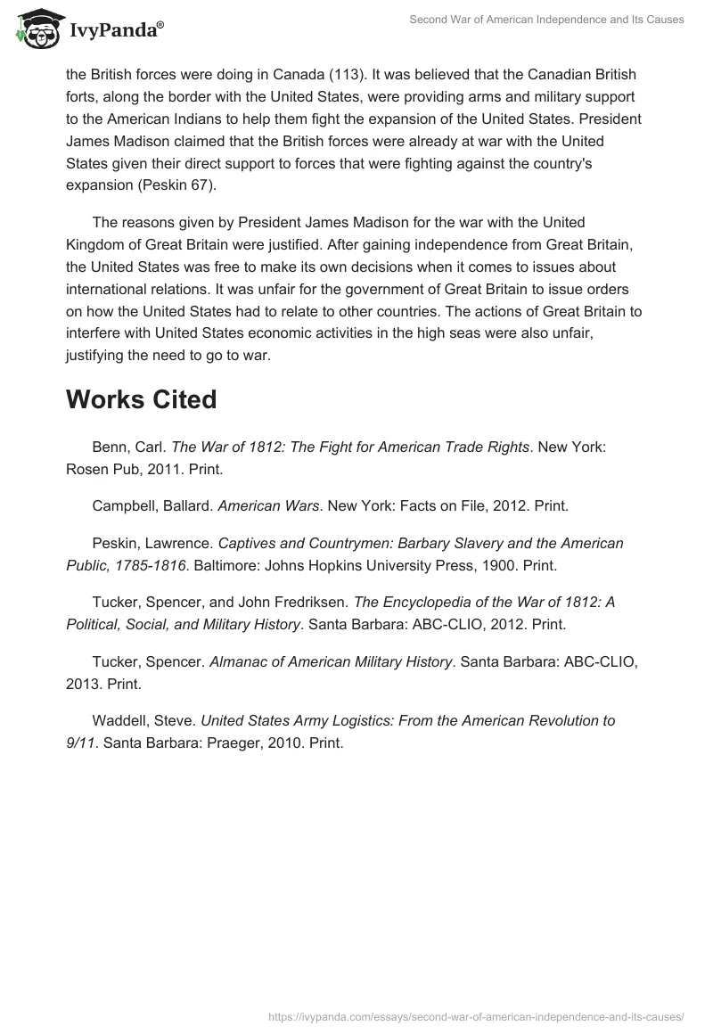 Second War of American Independence and Its Causes. Page 2
