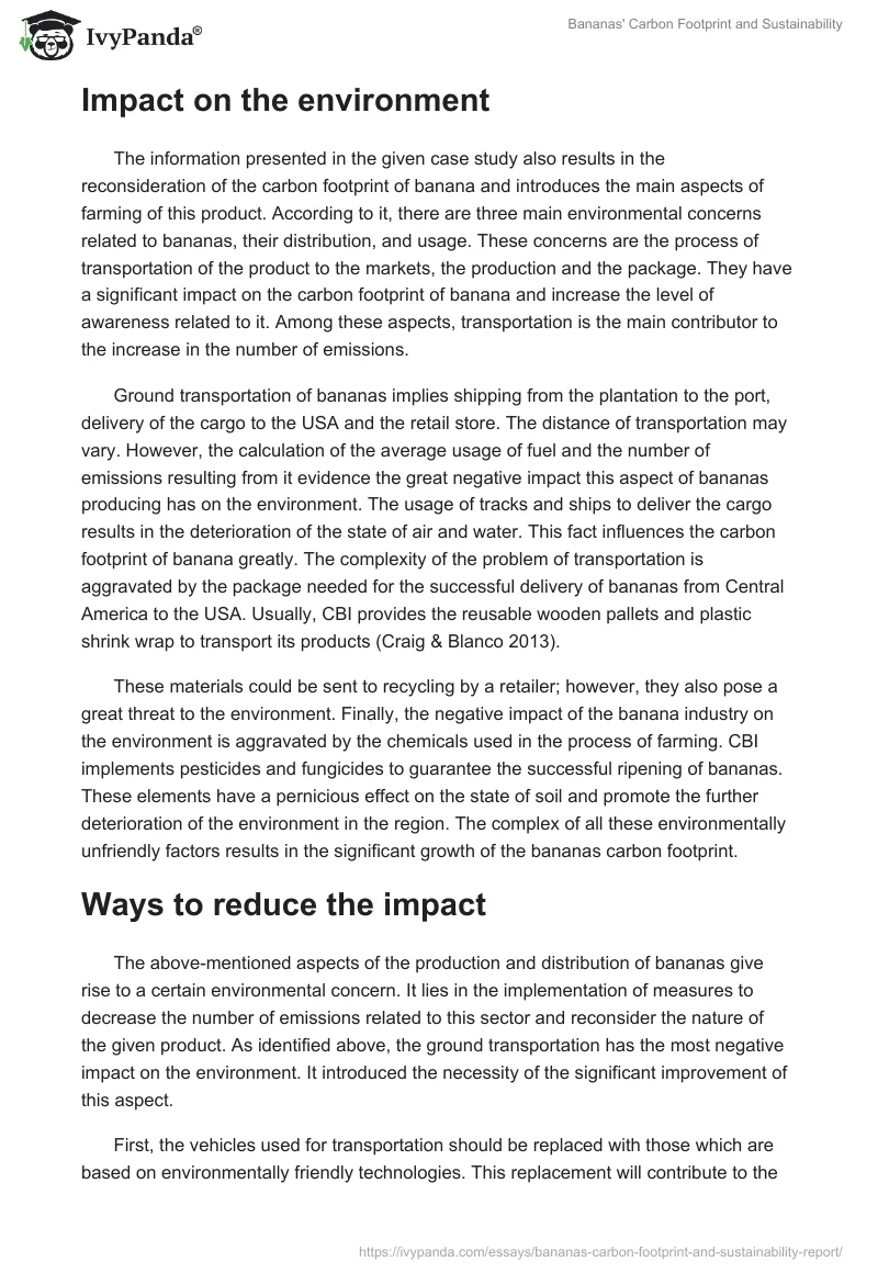 Bananas' Carbon Footprint and Sustainability. Page 4