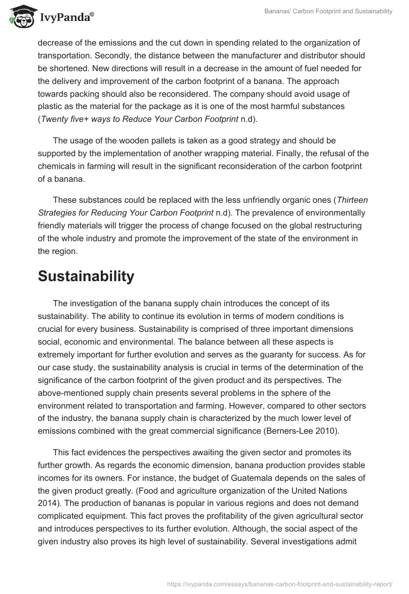 Bananas' Carbon Footprint and Sustainability. Page 5