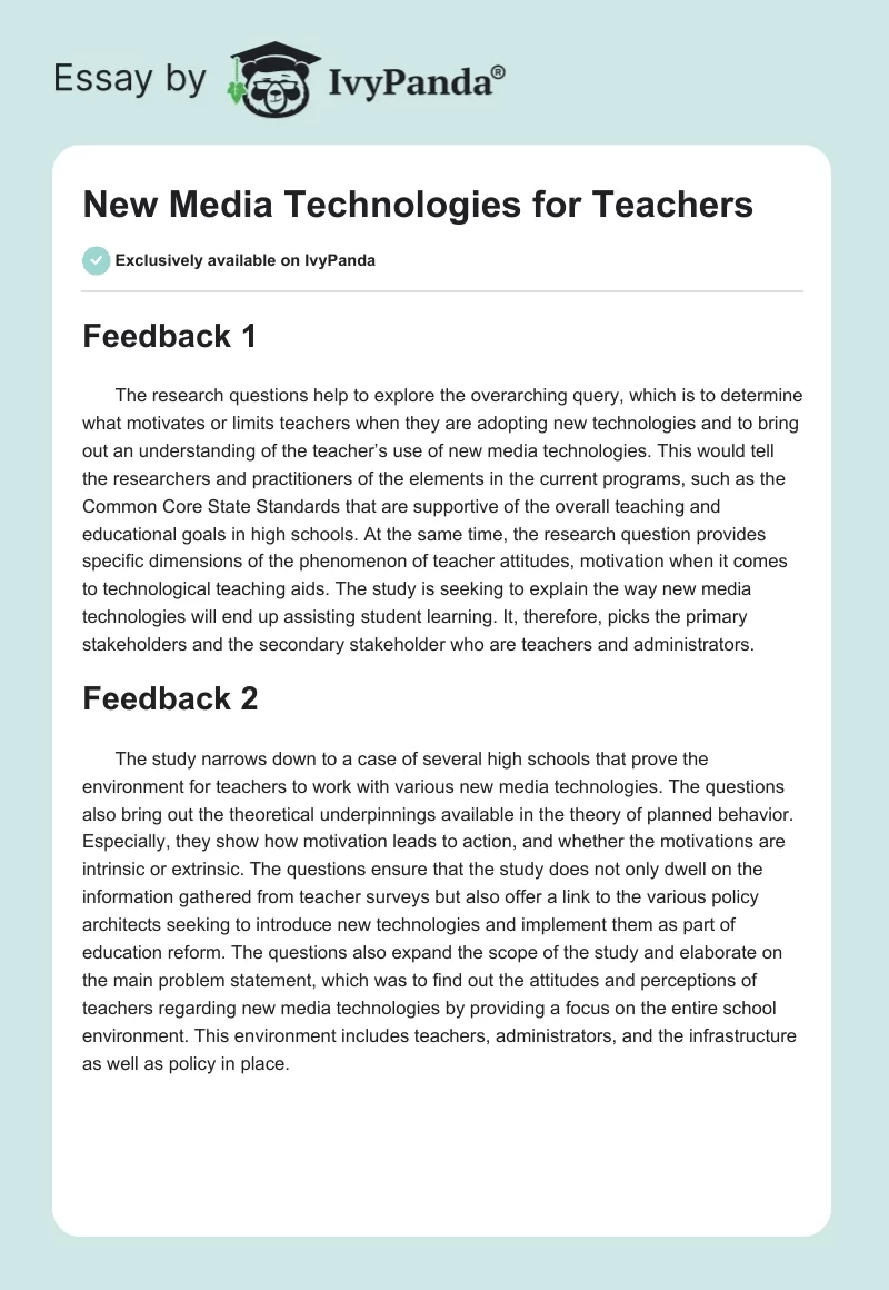 New Media Technologies for Teachers. Page 1