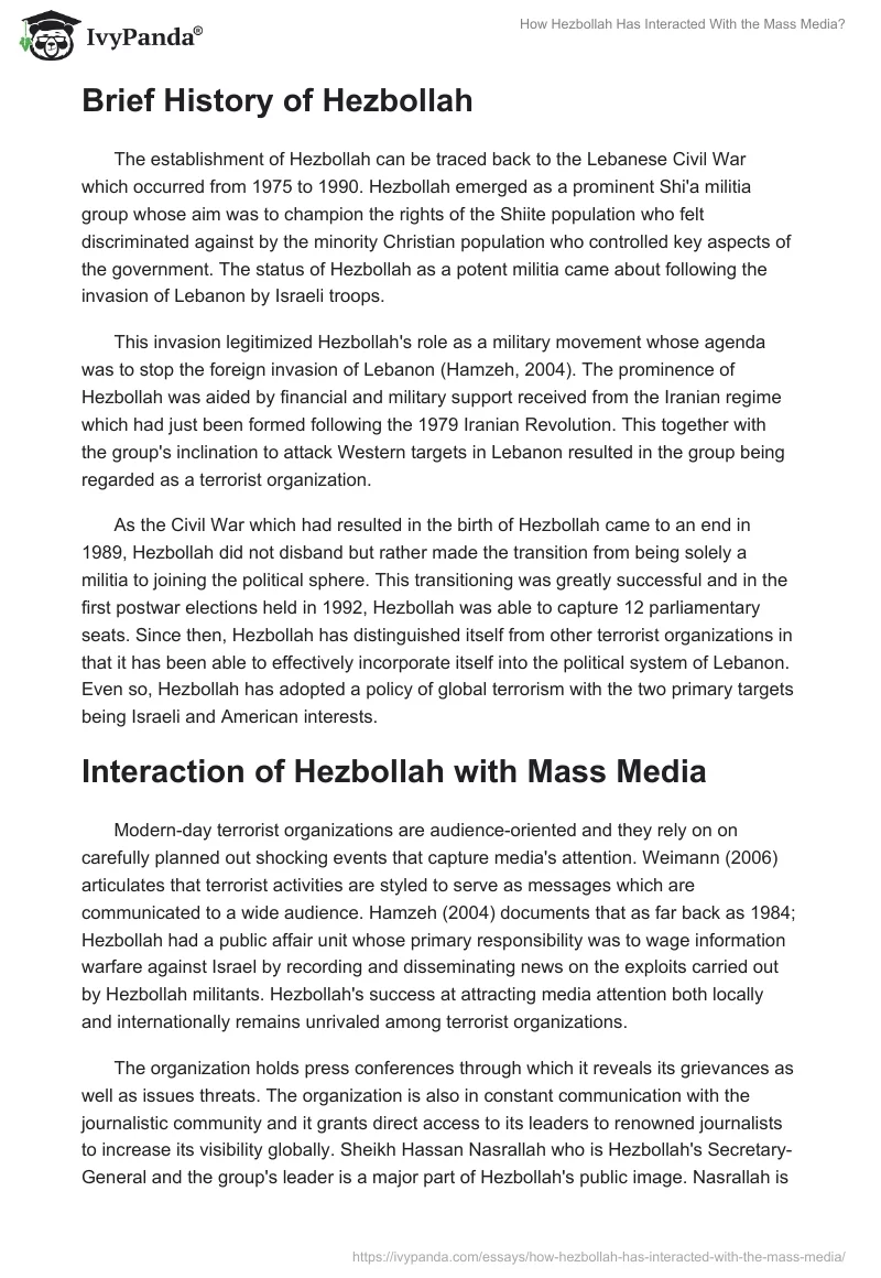How Hezbollah Has Interacted With the Mass Media?. Page 2