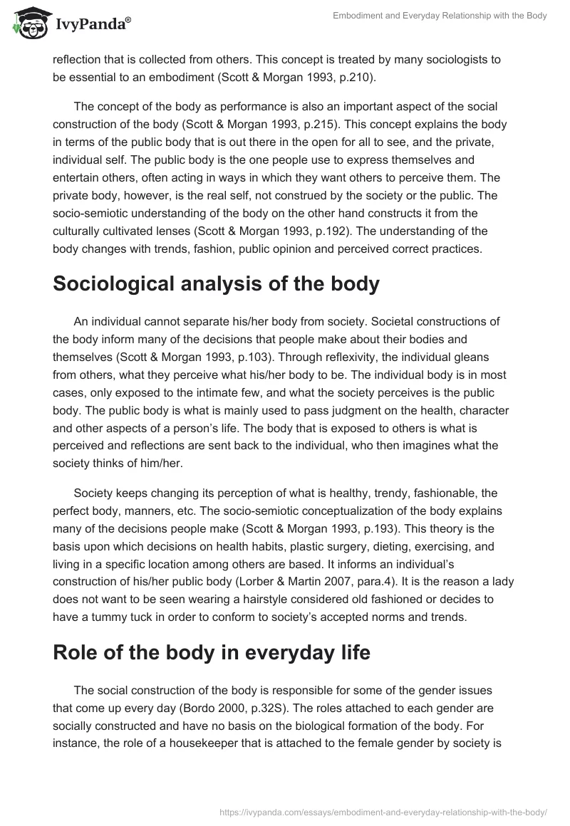Embodiment and Everyday Relationship with the Body. Page 2