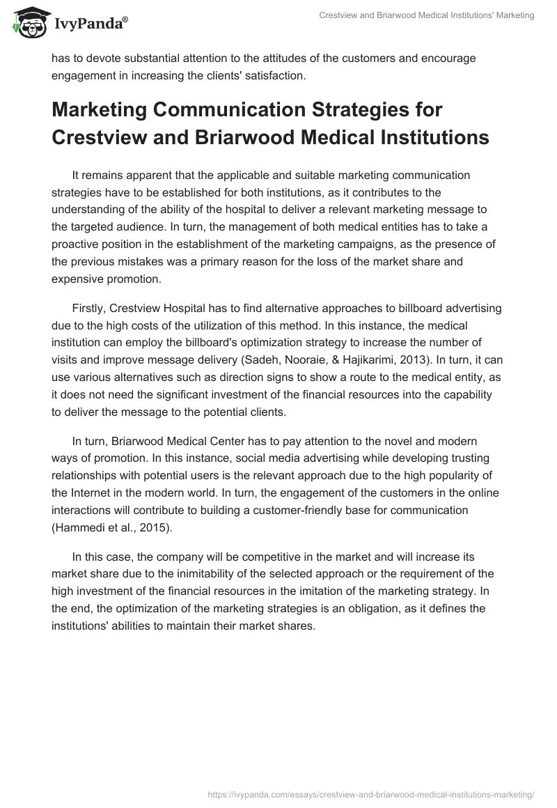 Crestview and Briarwood Medical Institutions' Marketing. Page 3