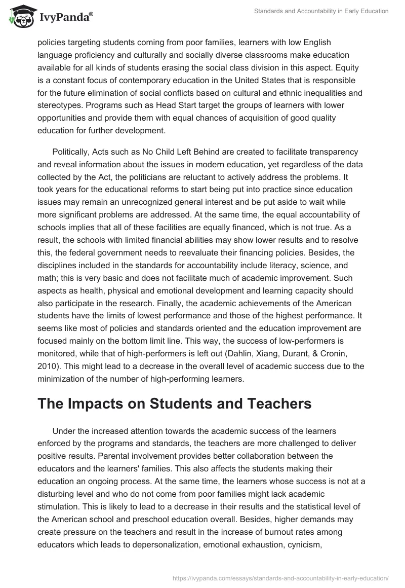 Standards and Accountability in Early Education. Page 3