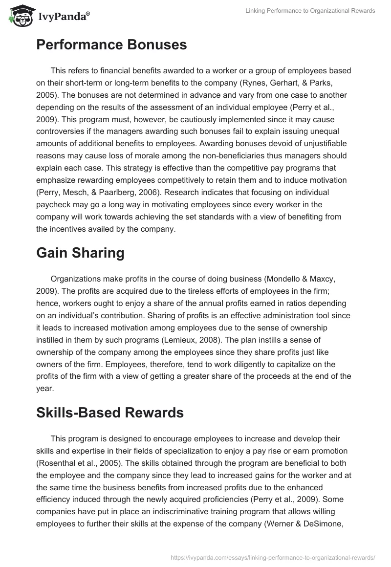 Linking Performance to Organizational Rewards. Page 2