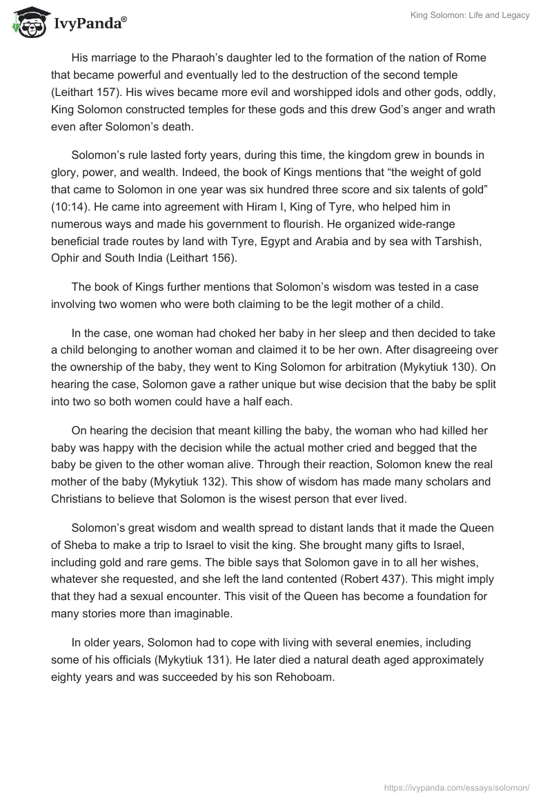King Solomon: Life and Legacy. Page 2