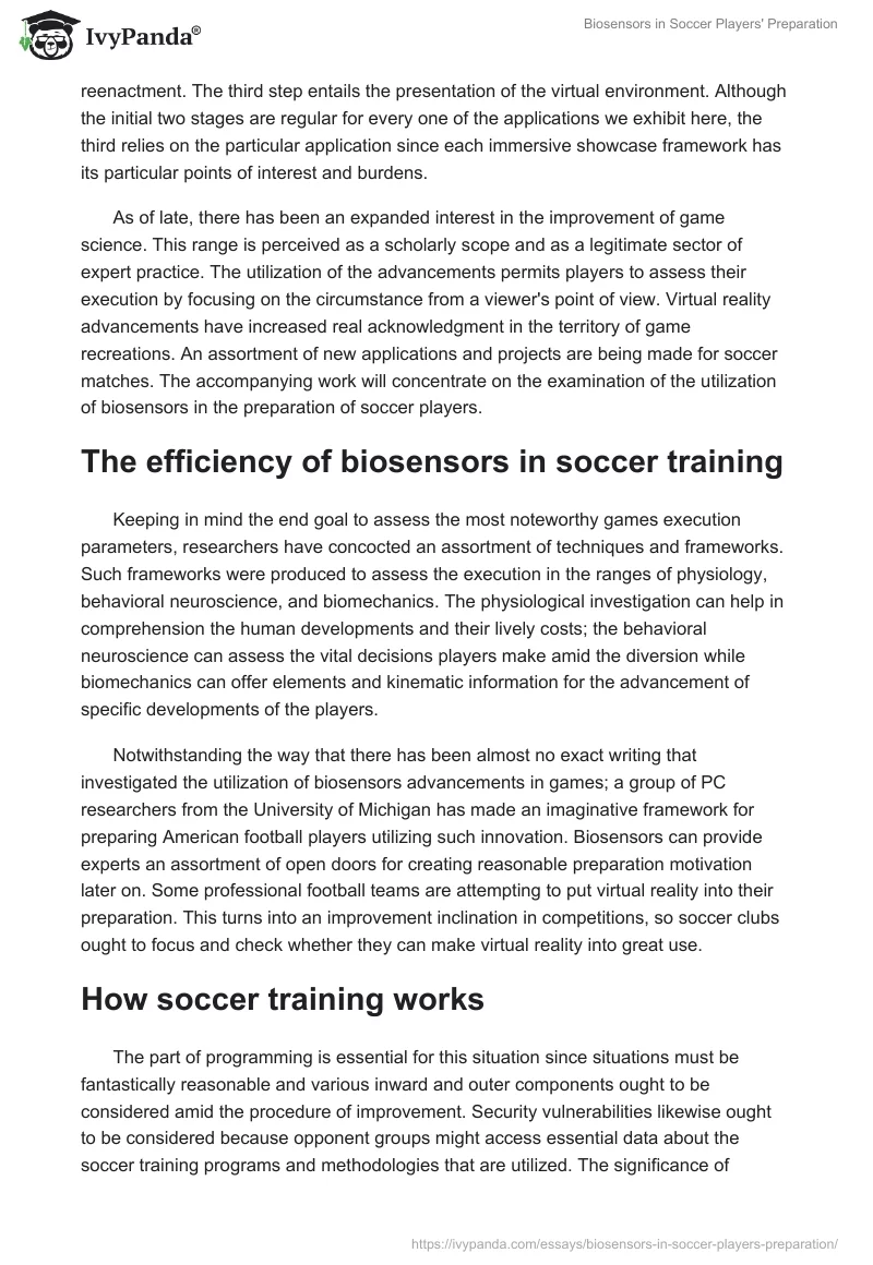 Biosensors in Soccer Players' Preparation. Page 4