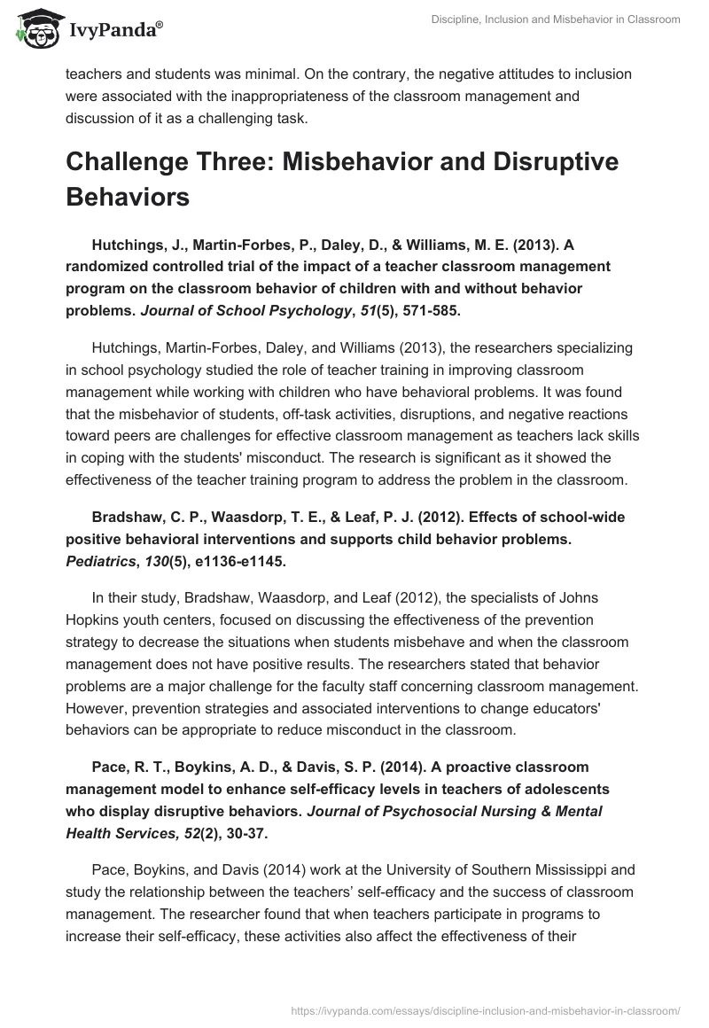 Discipline, Inclusion and Misbehavior in Classroom. Page 4