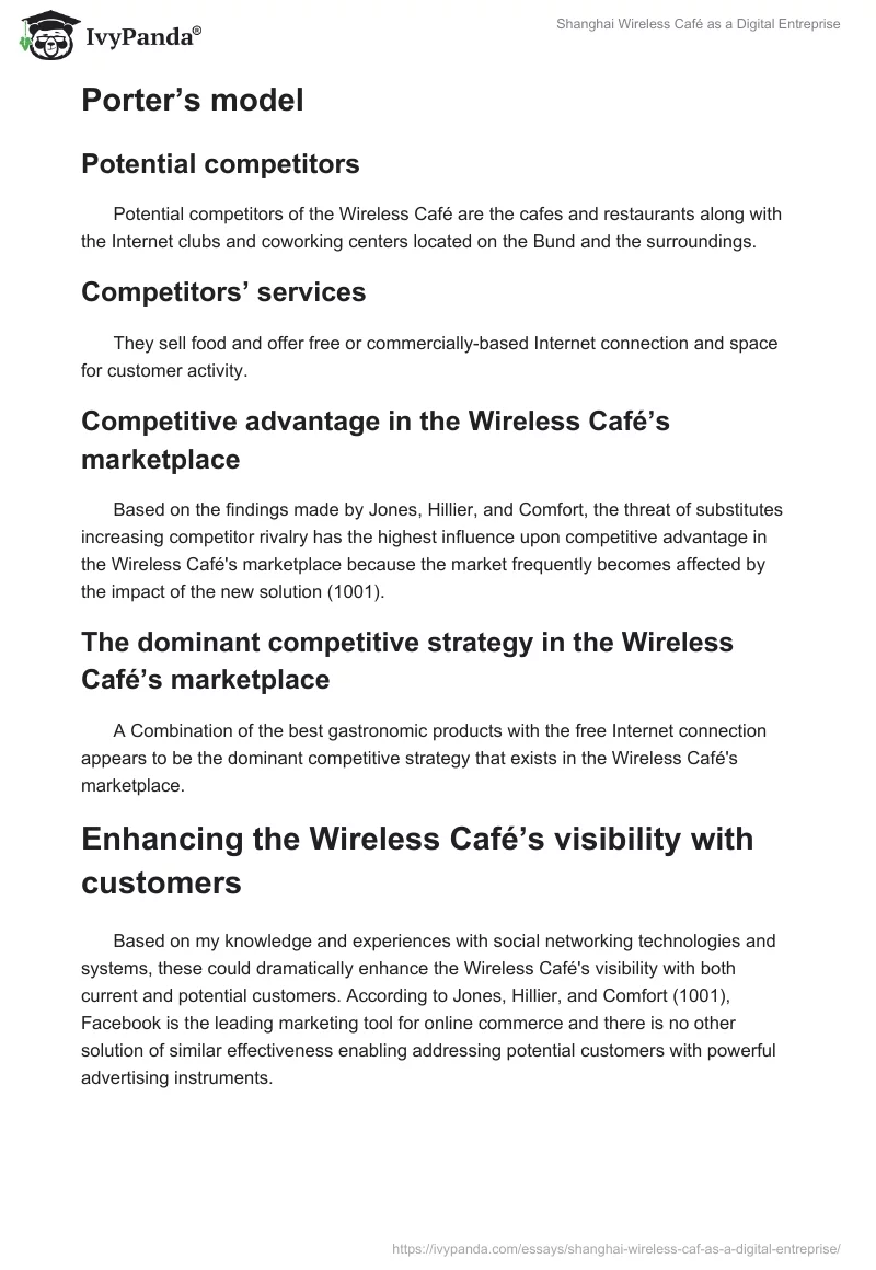 Shanghai Wireless Café as a Digital Entreprise. Page 4