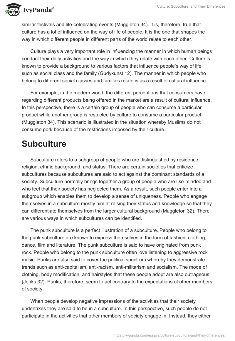 essay on subculture