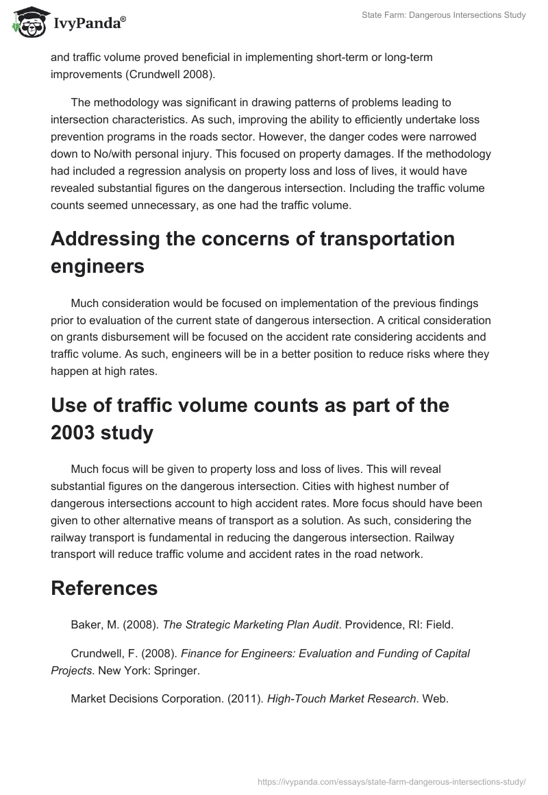 State Farm: Dangerous Intersections Study. Page 2