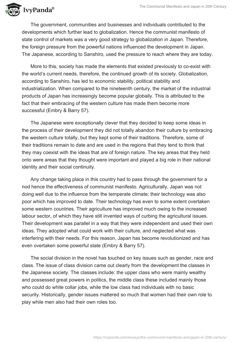The Communist Manifesto and Japan in 20th Century. Page 2