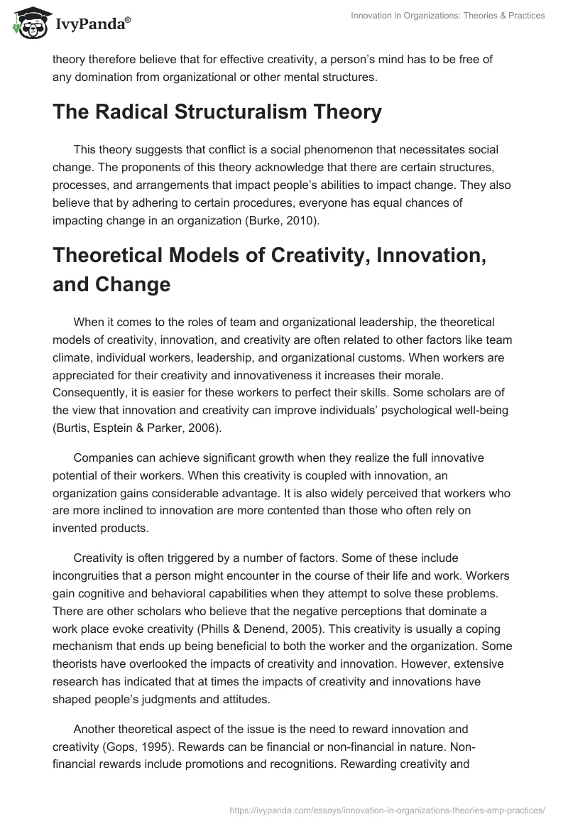 Innovation in Organizations: Theories & Practices. Page 3