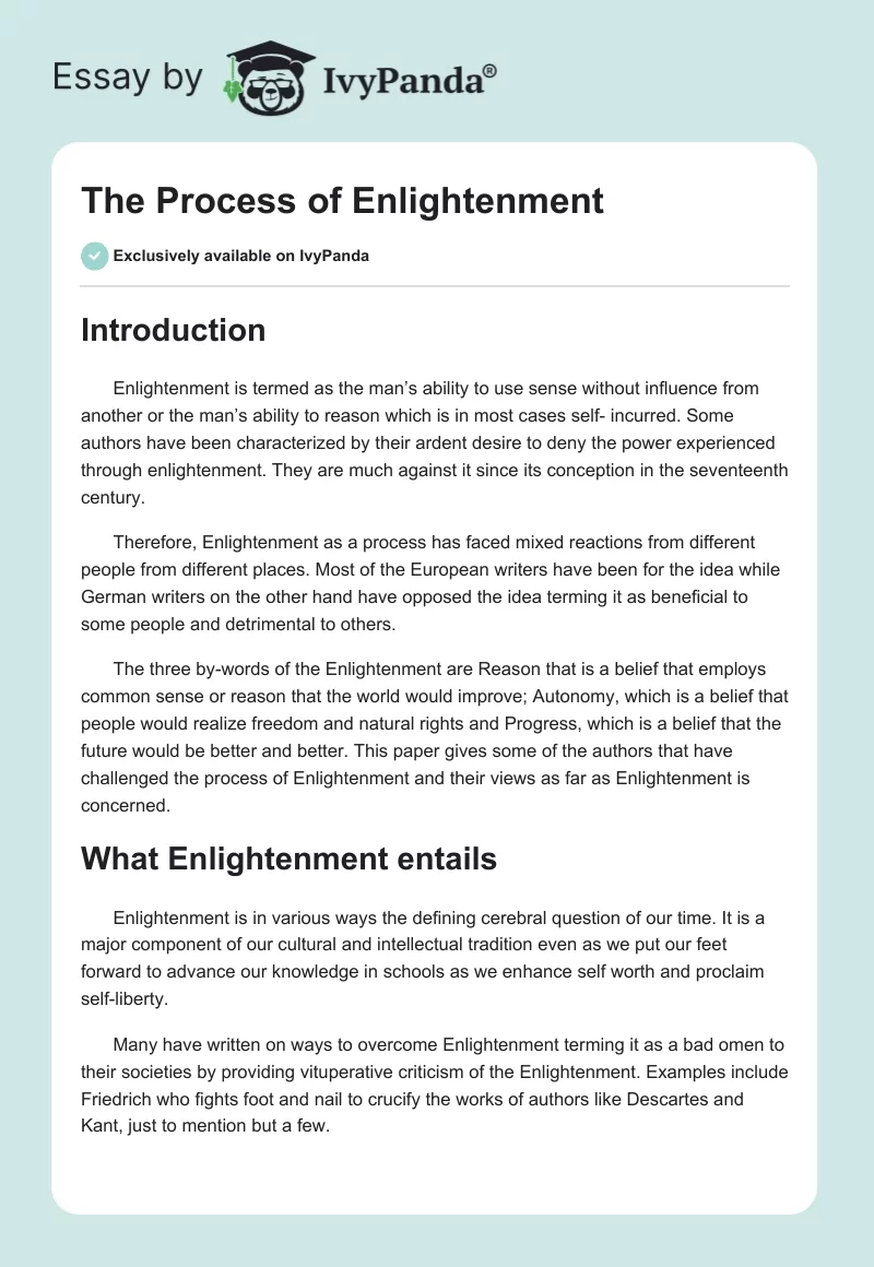 The Process of Enlightenment. Page 1