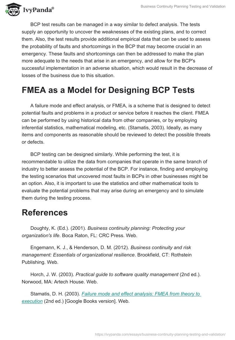 Business Continuity Planning Testing and Validation. Page 3