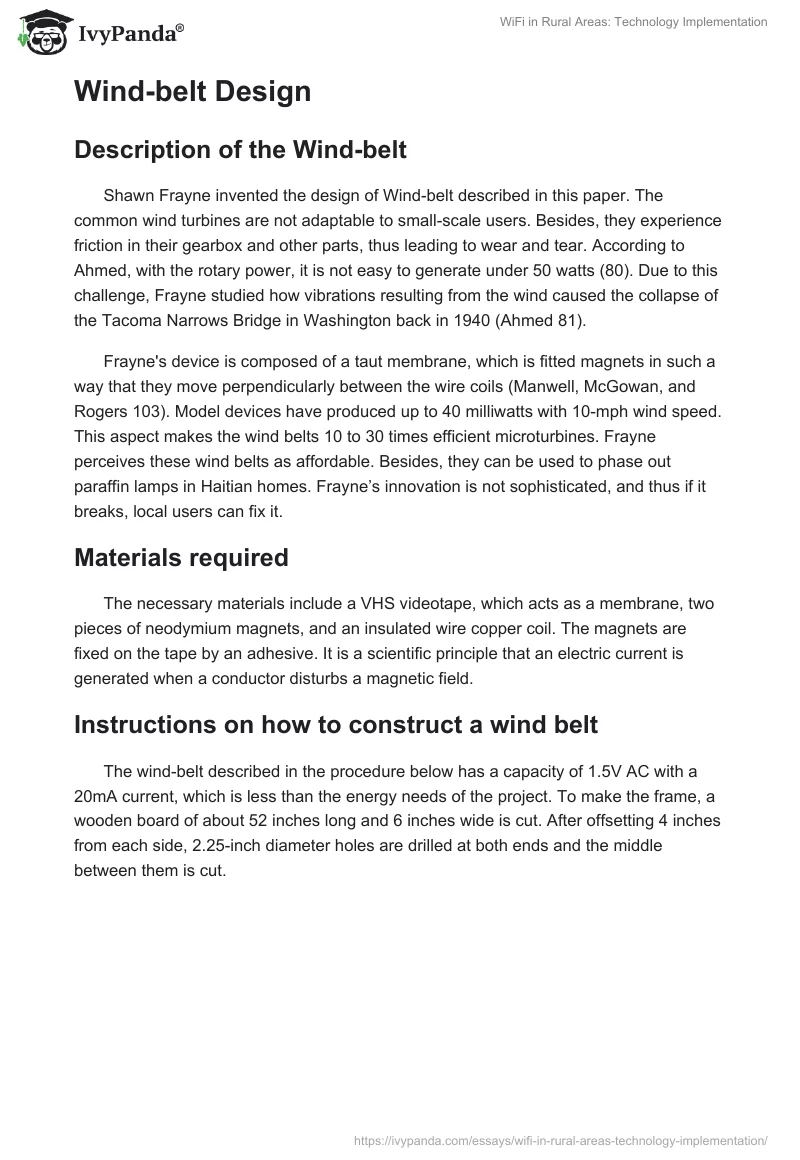 WiFi in Rural Areas: Technology Implementation. Page 5