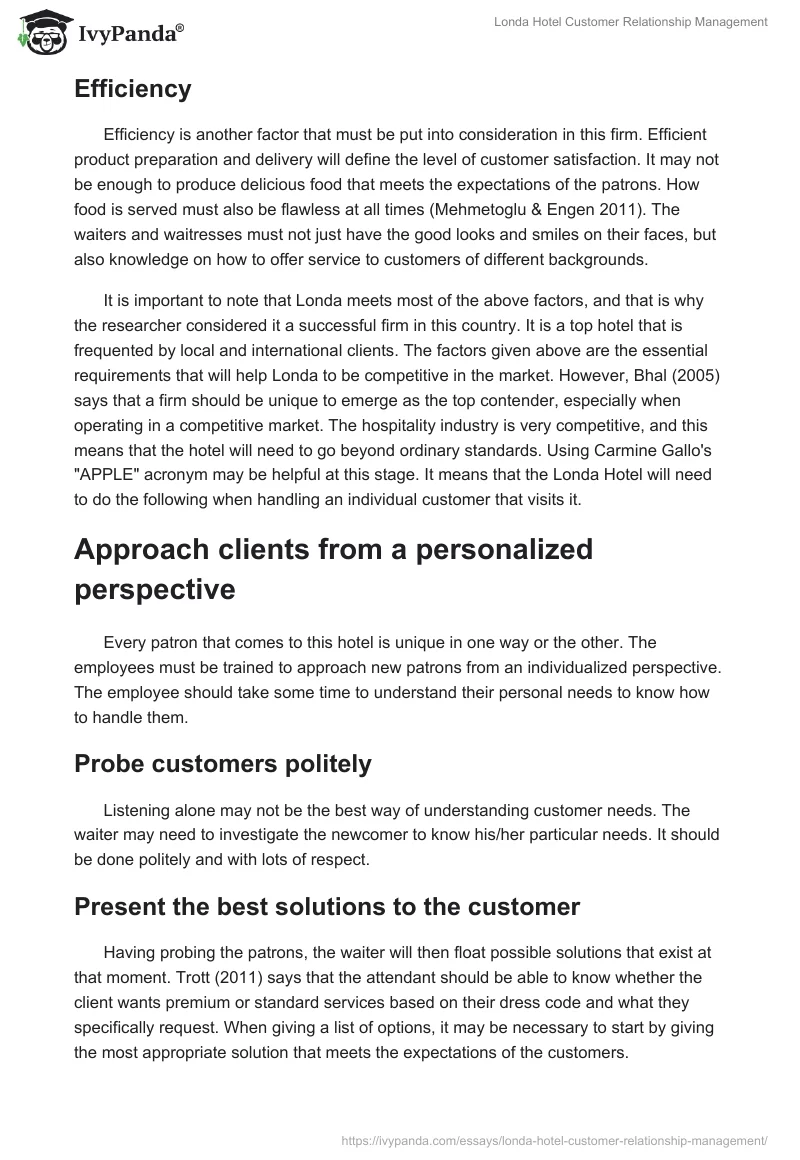 Londa Hotel Customer Relationship Management. Page 3