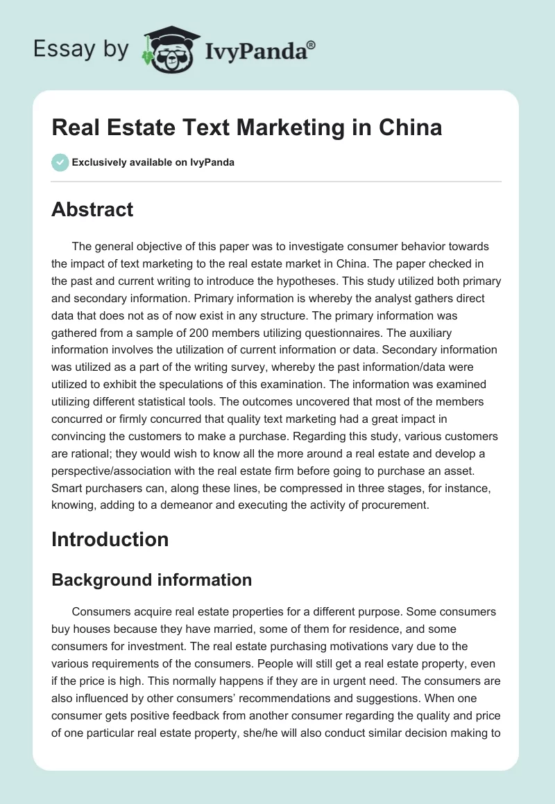 Real Estate Text Marketing in China. Page 1