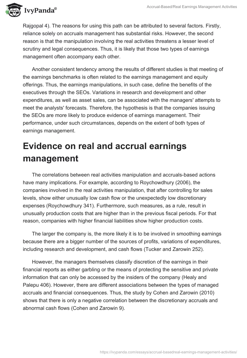 Accrual-Based/Real Earnings Management Activities. Page 2