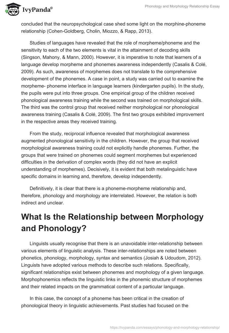 Phonology and Morphology Relationship Essay. Page 4