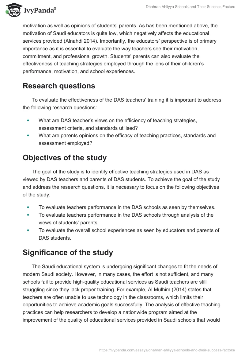 Dhahran Ahliyya Schools and Their Success Factors. Page 4