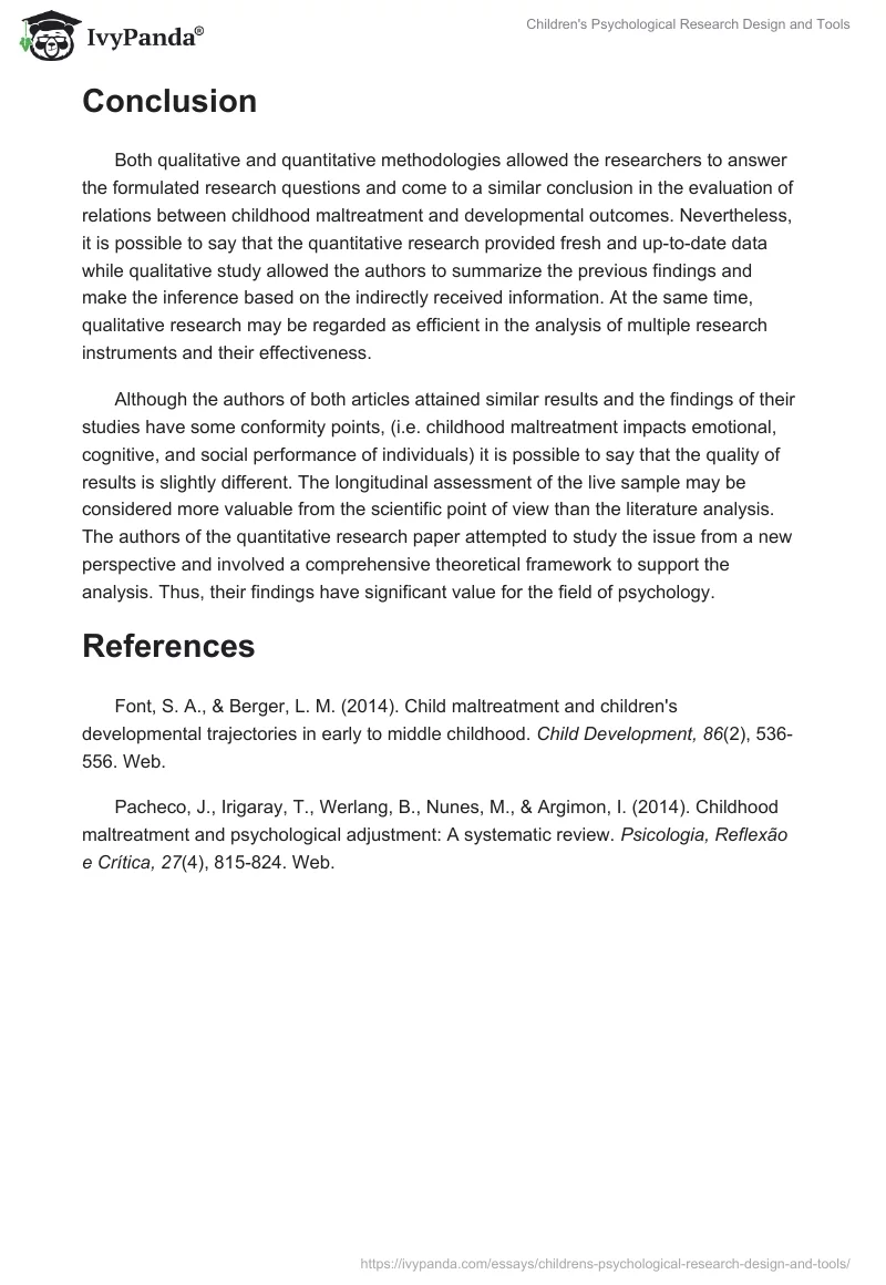 Children's Psychological Research Design and Tools. Page 5