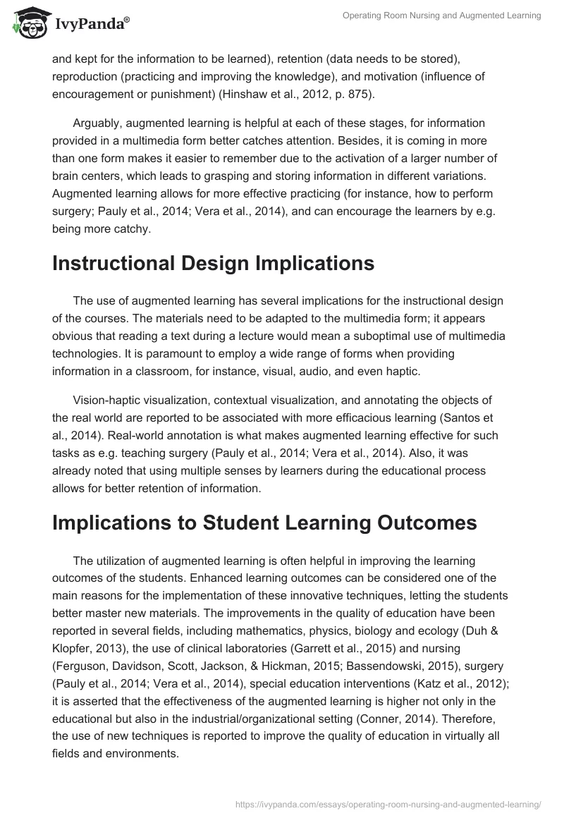 Operating Room Nursing and Augmented Learning. Page 3