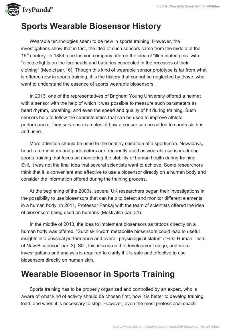 Sports Wearable Biosensor for Athletes. Page 3