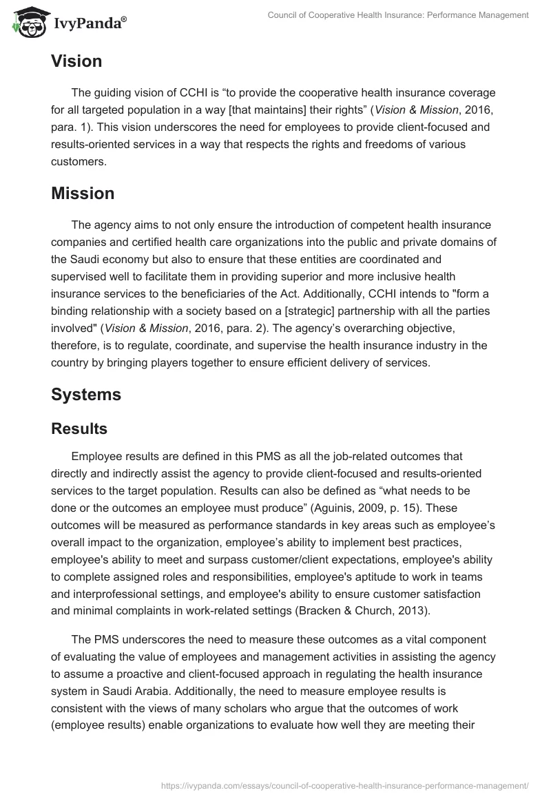 Council of Cooperative Health Insurance: Performance Management. Page 2