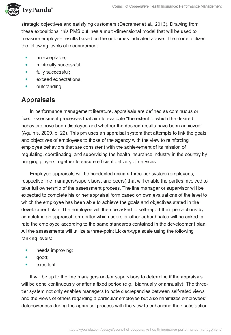 Council of Cooperative Health Insurance: Performance Management. Page 3