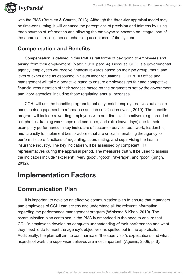Council of Cooperative Health Insurance: Performance Management. Page 4