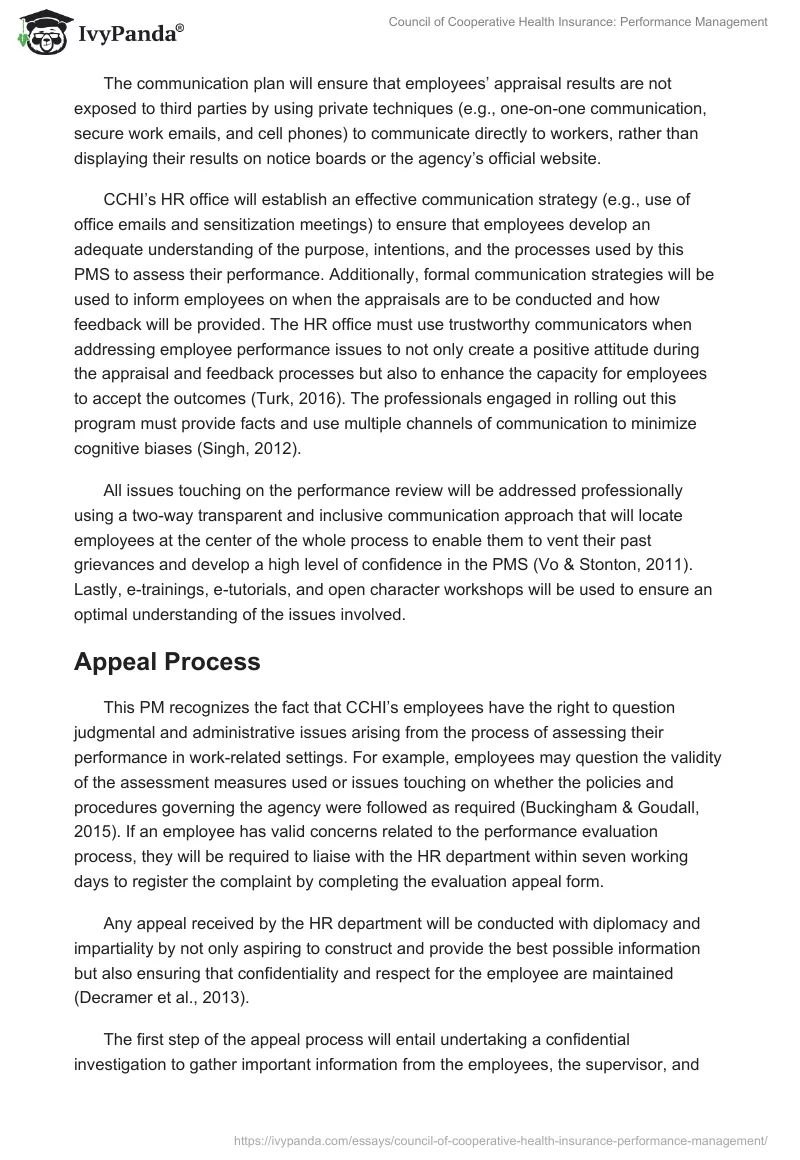 Council of Cooperative Health Insurance: Performance Management. Page 5