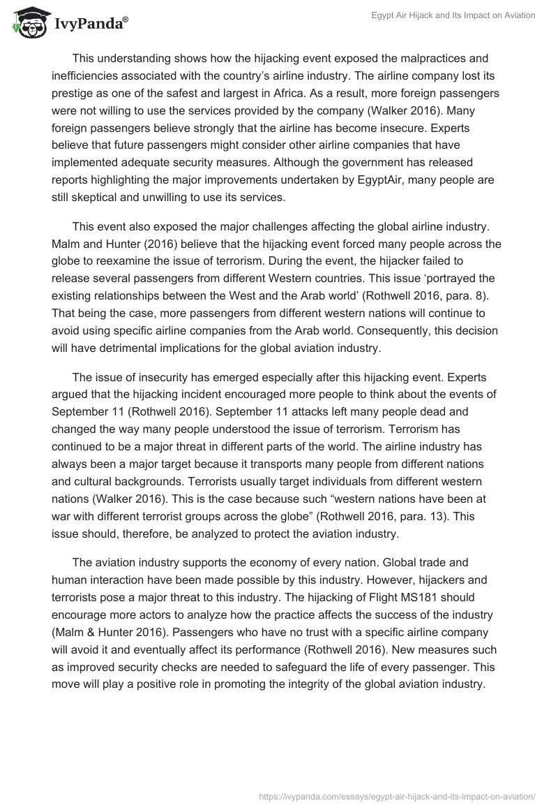 Egypt Air Hijack and Its Impact on Aviation. Page 3