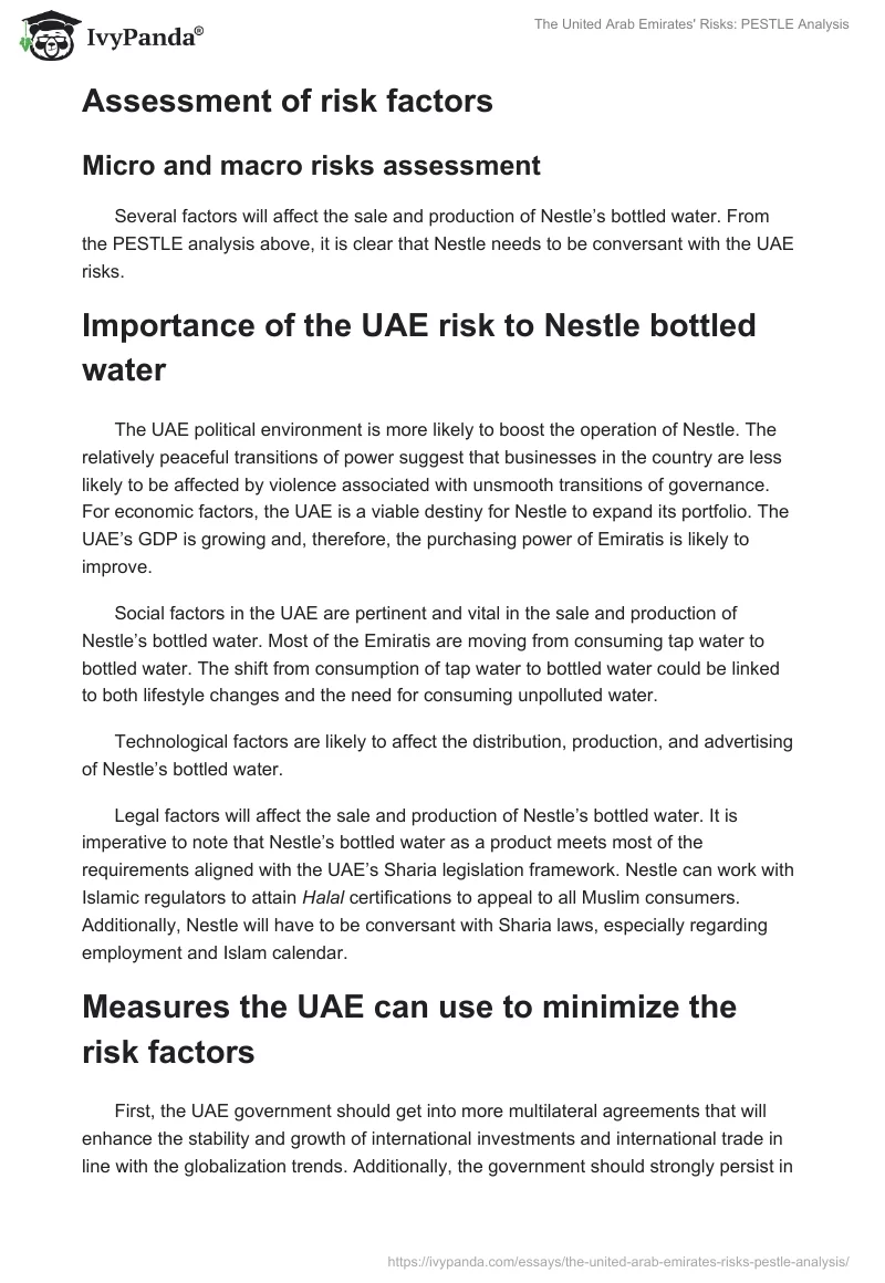 The United Arab Emirates' Risks: PESTLE Analysis. Page 5