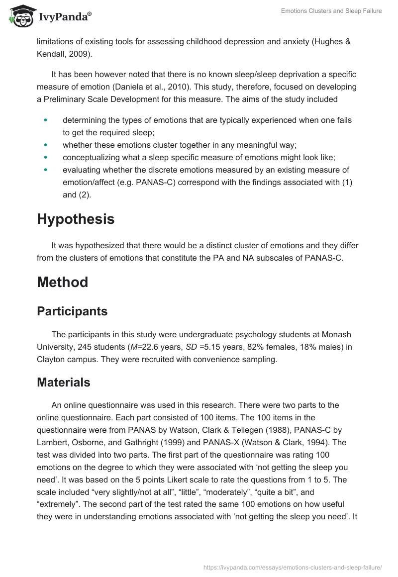 Emotions Clusters and Sleep Failure. Page 3