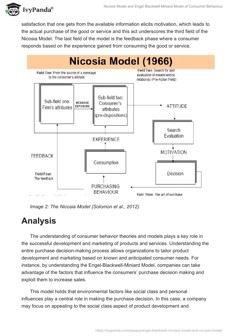 Nicosia Model and Engel Blackwell Miniard Model of Consumer Behaviour. Page 3