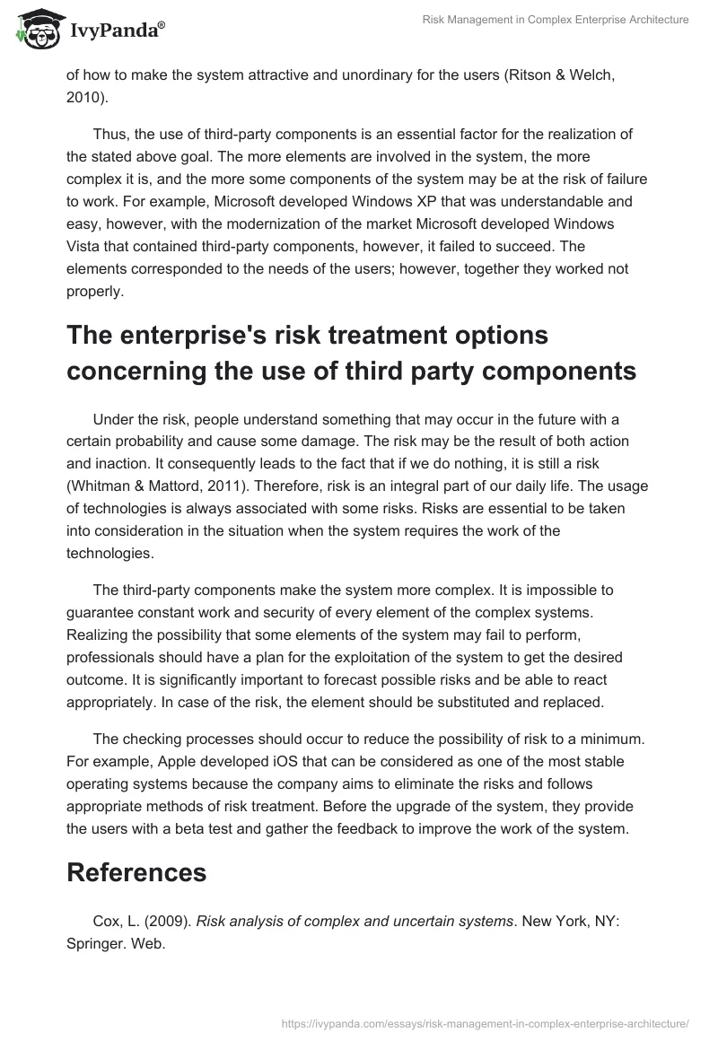 Risk Management in Complex Enterprise Architecture. Page 3