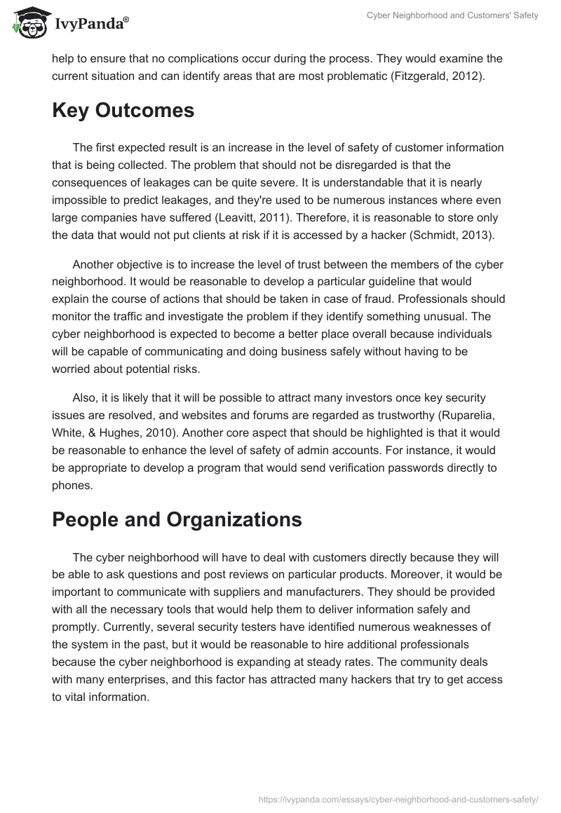 Cyber Neighborhood and Customers' Safety. Page 2