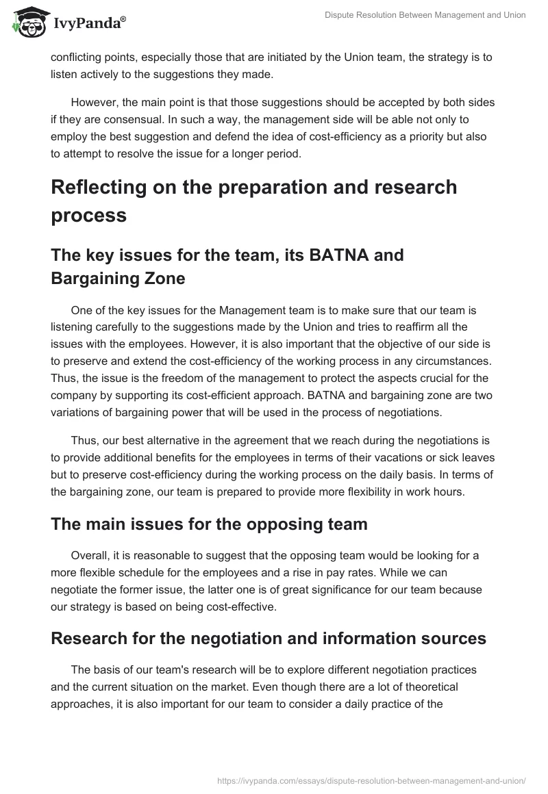 Dispute Resolution Between Management and Union. Page 2