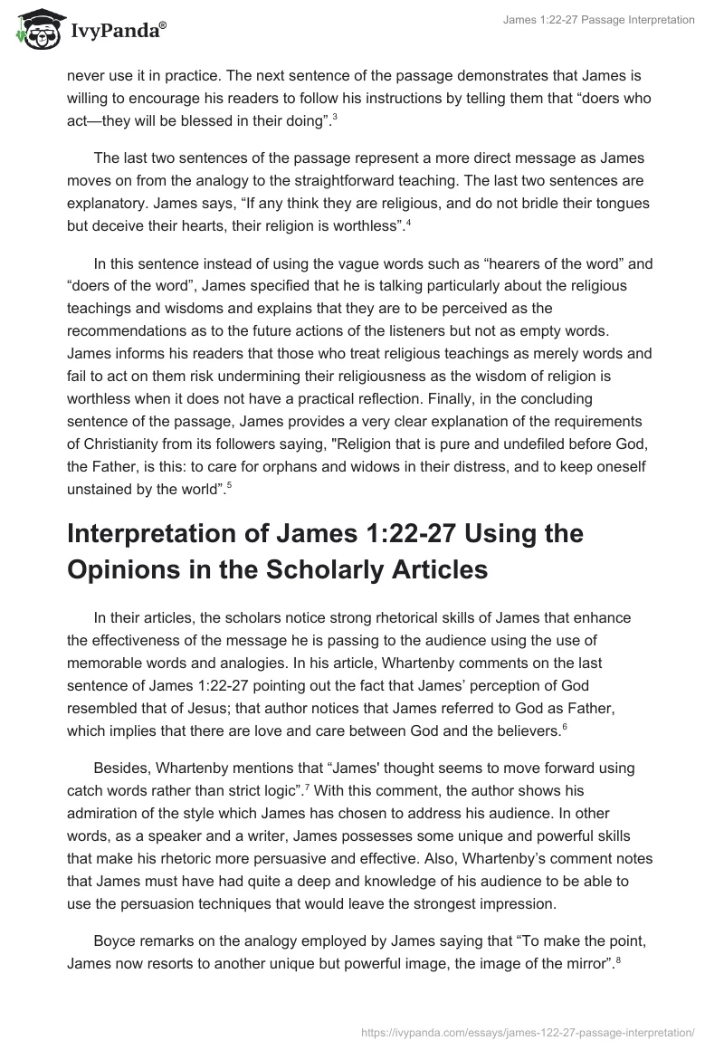 James 1:22-27 Passage Interpretation. Page 2