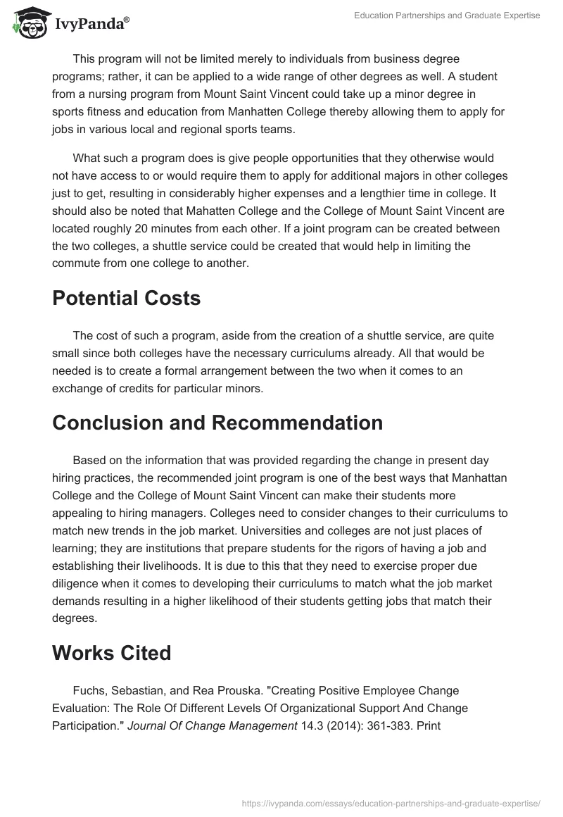 Education Partnerships and Graduate Expertise. Page 3