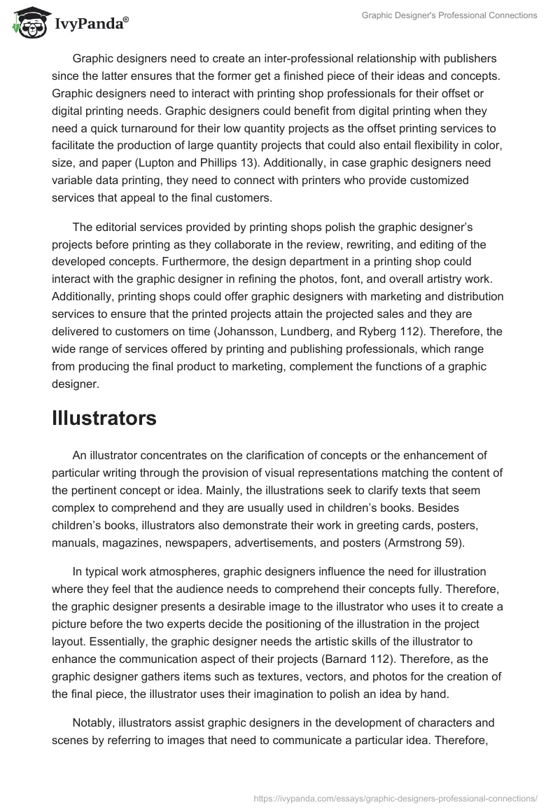 Graphic Designer's Professional Connections. Page 2