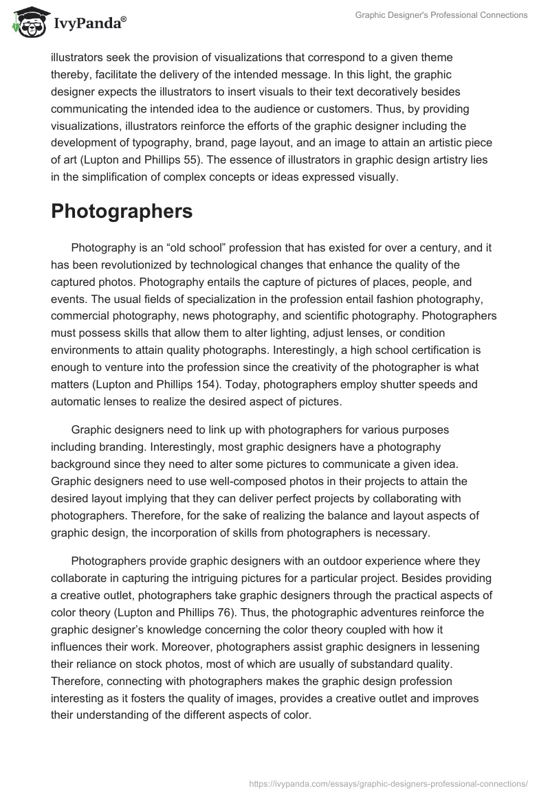 Graphic Designer's Professional Connections. Page 3