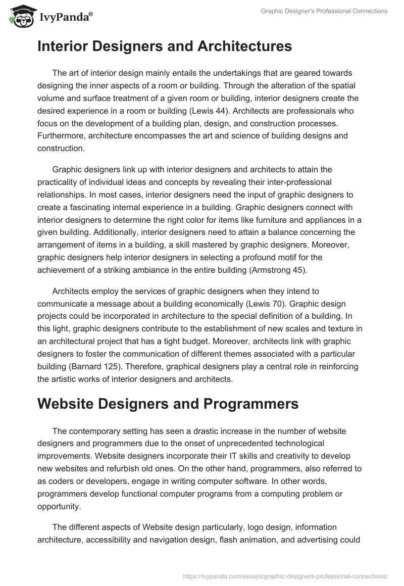 Graphic Designer's Professional Connections. Page 4