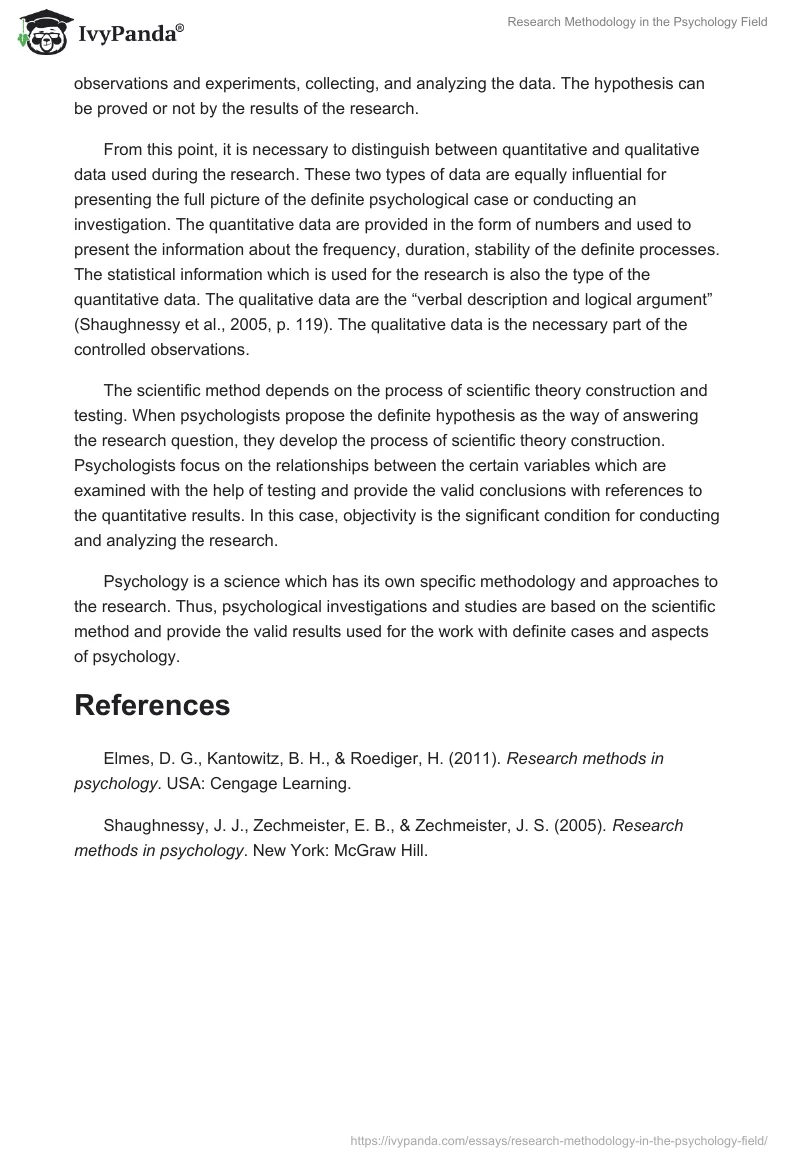 Research Methodology in the Psychology Field. Page 2