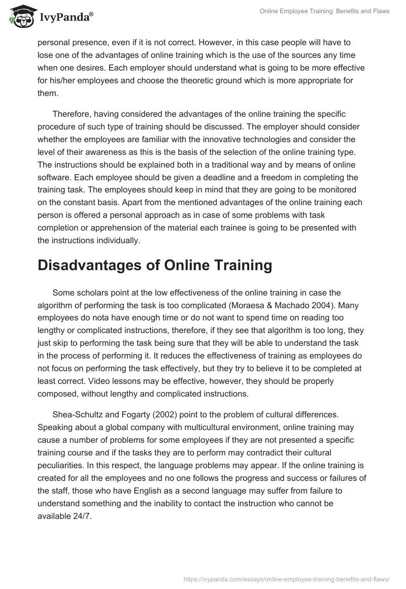Online Employee Training: Benefits and Flaws. Page 3