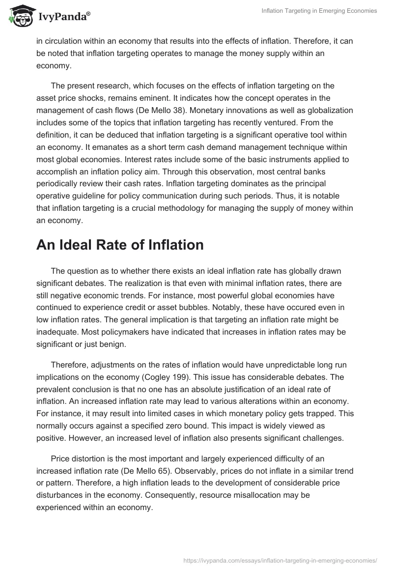 Inflation Targeting in Emerging Economies. Page 3