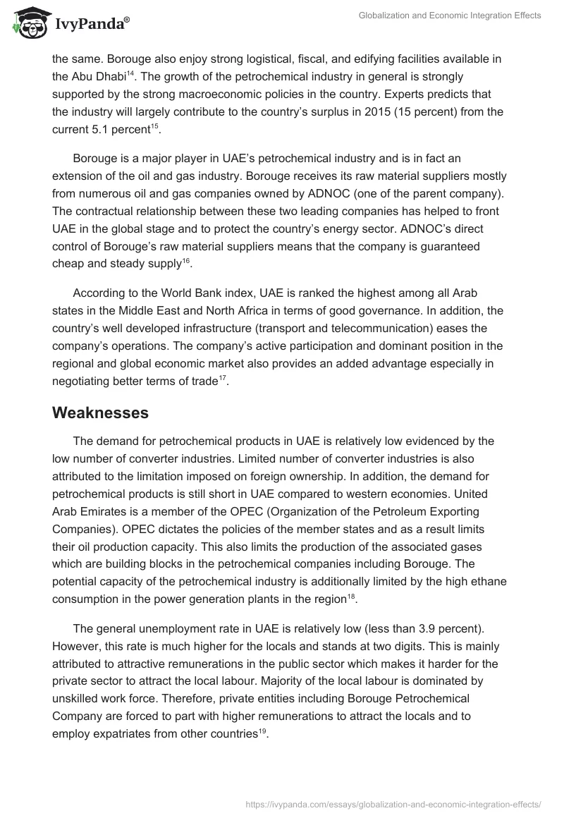 Globalization and Economic Integration Effects. Page 4