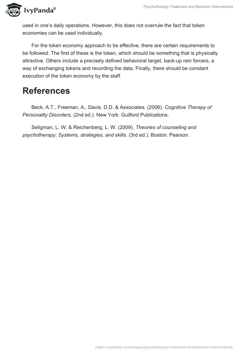 Psychotherapy Treatment and Behavior Interventions. Page 5