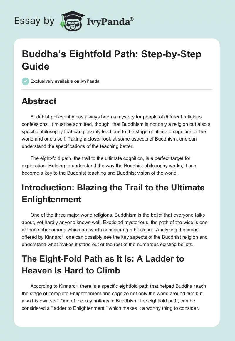 Buddha’s Eightfold Path: Step-by-Step Guide. Page 1